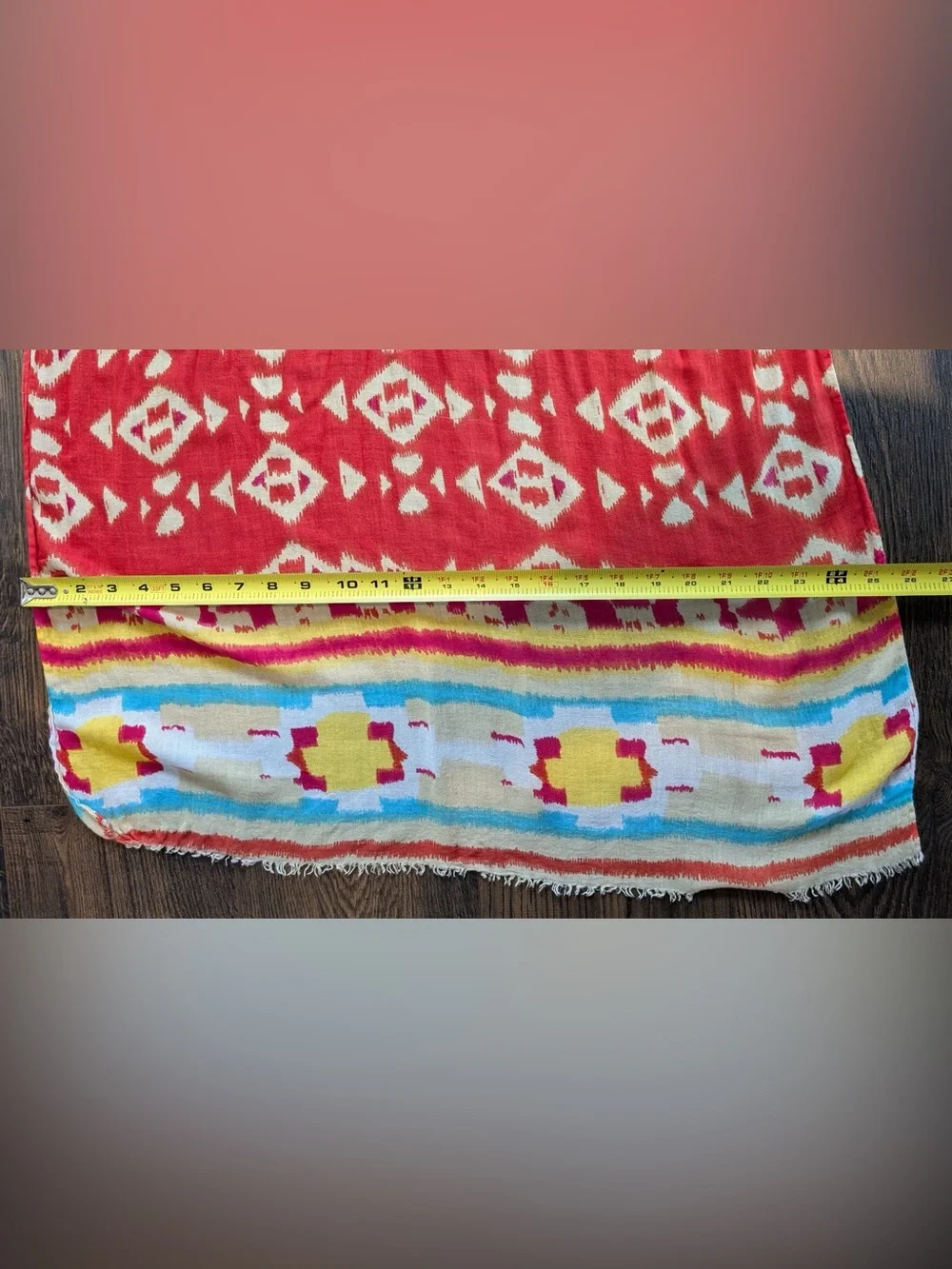 World Market Women’s IKAT Sheer Oversized Scarf in a Vibrant Multicolor Pattern